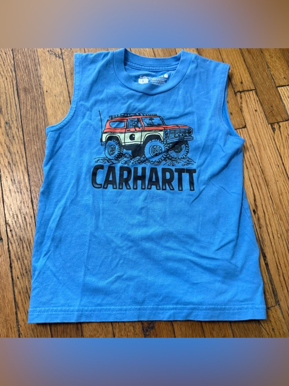 Carhartt Toddler Boys' Blue Sleeveless Mud Truck Graphic Tee